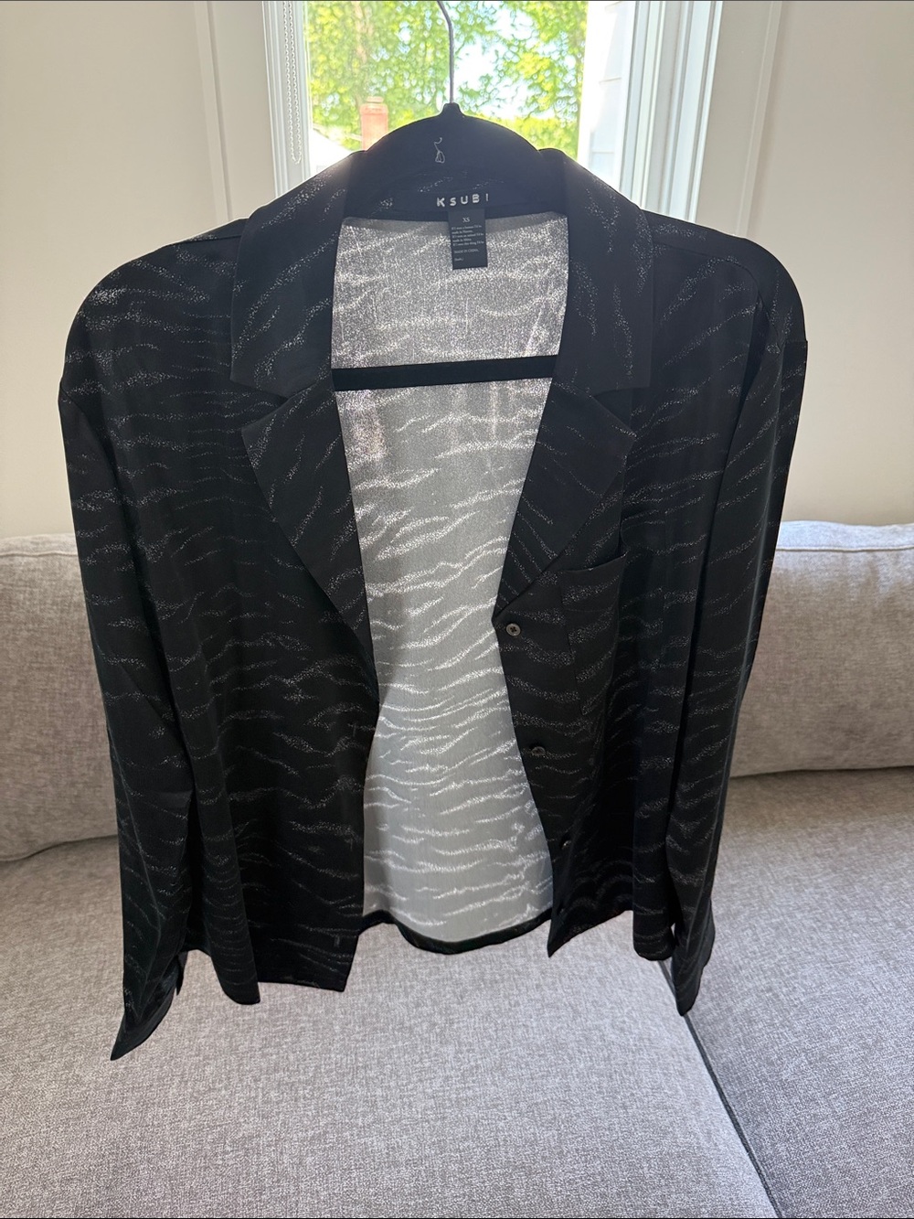Ksubi Black Button Up with Subtle Wave Detailing